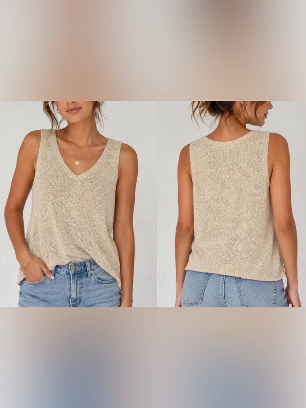 J.Crew Soft Cream Knit Tank Top